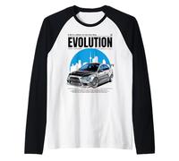 Grafica per Auto JDM Evolution Street Racing in Stile Skyline Maglia con Maniche Raglan