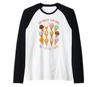 Grafica per Ice Cream Lover, così Tanti Gusti, così Poco Tempo Maglia con Maniche Raglan