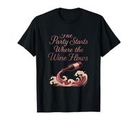 Grafica per la Celebrazione del Vino - La Festa Inizia Dove scorre Il Vino Maglietta