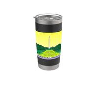 Grafica pop art retrò con monumento di Washington e alghe satira Bicchiere termico in acciaio inox doppia parete