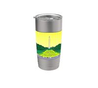 Grafica pop art retrò con monumento di Washington e alghe satira Bicchiere termico in acciaio inox doppia parete