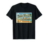 Grafica Post Art Vintage per Souvenir della Città di Daytona Beach, Florida Maglietta
