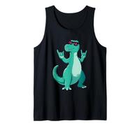 Grafica Punk della Mascotte dei Fantastici T Rex a Forma di Dinosauro Double Rock Canotta