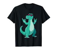 Grafica Punk della Mascotte dei Fantastici T Rex a Forma di Dinosauro Double Rock Maglietta