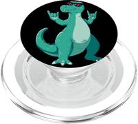 Grafica punk della mascotte dei Fantastici T Rex a forma di dinosauro Double Rock PopSockets PopGrip per MagSafe