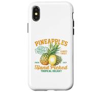 Grafica retrò ananas raccolto a mano ananas Custodia per iPhone X/XS