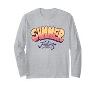 Grafica retrò atmosfera tramonto estate | Fun Summertime Maglia a Manica
