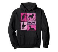 Grafica retrò con Cavallo per Donne e Ragazze I Love Horses Felpa con Cappuccio