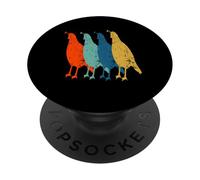 Grafica retrò divertente di quaglie d'epoca per allevatori PopSockets PopGrip Adesivo