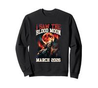 Grafica retrò I Saw The Blood Moon 2026 Howling Wolves Felpa