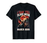 Grafica retrò I Saw The Blood Moon 2026 Howling Wolves Maglietta