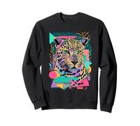 Grafica retrò Leopardata Pop Art con Forme Geometriche audaci Felpa