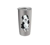 Grafica retrò pop art con cane da pastore australiano Bicchiere termico in acciaio inox doppia parete