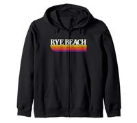 Grafica retrò Rye Beach New Hampshire - Rye Beach NH Felpa con Cappuccio