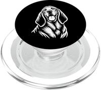 Grafica ritratto di arte della linea del volto di Basset Hound gioco PopSockets PopGrip per MagSafe