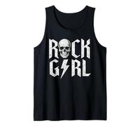 Grafica Rock Girl Rock'N Roll Punk con Teschio in Metallo Canotta