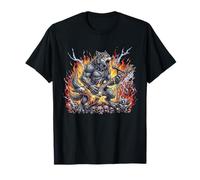 Grafica Rock per Chitarra Heavy Metal Wolf Maglietta