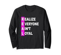 Grafica Rosa con Scritta Everyone Ain't Real Maglia a Manica