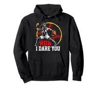 Grafica Run I Dare You Softball Catcher per Ragazze sicure Felpa con Cappuccio