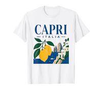 Grafica Souvenir Capri Italia Retro Island Lemon Maglietta