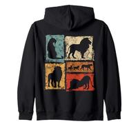 Grafica Stile retrò Lions per Uomini, Donne, Bambini, Vintage Felpa con Cappuccio