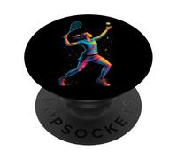 Grafica tennista e tennista | Donne, ragazze e ragazze adolescenti PopSockets PopGrip Adesivo
