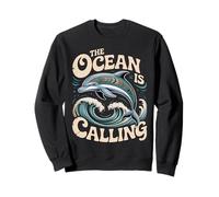 Grafica The Ocean Is Calling Dolphin per Gli Amanti del Mare Felpa