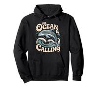 Grafica The Ocean Is Calling Dolphin per Gli Amanti del Mare Felpa con Cappuccio