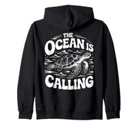 Grafica The Ocean is Calling Sea Turtle Adventure Felpa con Cappuccio