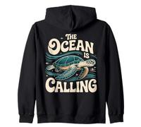 Grafica The Ocean is Calling Sea Turtle Adventure Felpa con Cappuccio