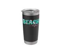 Grafica tropicale Beach Life Bicchiere termico in acciaio inox doppia parete