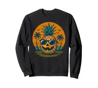 Grafica Tropicale con Ananas Jack O Lanterna Halloween Tramonto Felpa