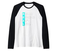 Grafica Turchese con Scritta Everyone Ain't Real Maglia con Maniche Raglan