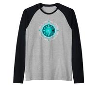 Grafica turchese Time is Money Turchese Maglia con Maniche Raglan