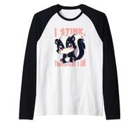 Grafica Umoristica Divertente con Puzza di puzzola Maglia con Maniche Raglan