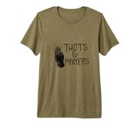 Grafica Umoristica Divertente di THOTS & Prayers Maglietta Premium