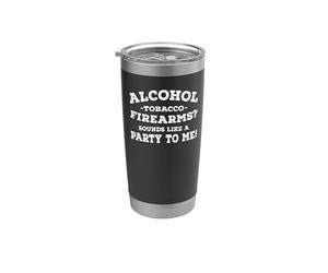 Grafica umoristica per feste con armi da fuoco tabacco alcol Bicchiere termico in acciaio inox doppia parete