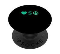 Grafica verde acqua acqua chiaro, amore, ricchezza, pace, verde acqua chiaro PopSockets PopGrip Adesivo