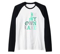 Grafica Verde Acqua Chiaro Aqua in My Own Lane Teal Aqua Maglia con Maniche Raglan