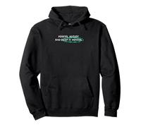 Grafica verde acqua chiaro Keep It Moving Light Teal Aqua Felpa con Cappuccio