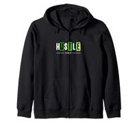 Grafica Verde Hustle Harder Verde Felpa con Cappuccio