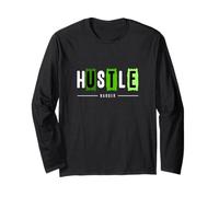 Grafica Verde Hustle Harder Verde Maglia a Manica