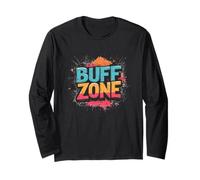 Grafica Vibrante con Emblema Buff Zone per Adulti e Bambini Maglia a Manica