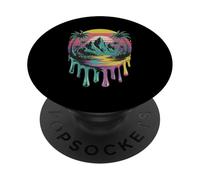 Grafica vibrante del tramonto dell'isola gocciolante PopSockets PopGrip Adesivo