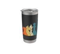 Grafica vintage a scacchi per giocatori di scacchi, uomini, donne, bambini Bicchiere termico in acciaio inox doppia parete