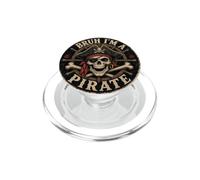 Grafica vintage Bruh I'm a Pirate Skull PopSockets PopGrip per MagSafe