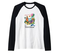 Grafica Vintage della Carolina del Sud Uomini Donne Carolina del Maglia con Maniche Raglan