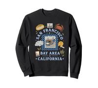 Grafica Vintage Souvenir della funivia della Baia di San Francisco Felpa