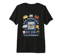 Grafica Vintage Souvenir della funivia della Baia di San Francisco Maglietta Premium