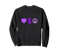 Grafica Viola con Amore, ricchezza, Pace Felpa